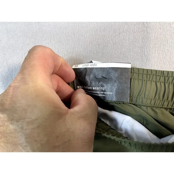 RSQ Shorts XXL Green Pull On Chino Mens Elastic Waist Drawstring Pockets New - Picture 3 of 10